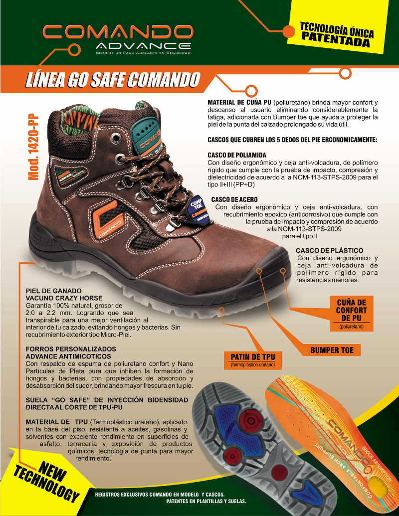 zapatos de seguridad comando advance